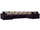 Угловой диван-кровать Мэдисон фиолетово-бежевого цвета