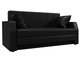 Прямой диван-кровать Малютка черного цвета (экокожа)