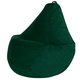 Кресло-мешок Груша 3XL в обивке из велюра зеленого цвета 