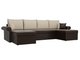 Угловой диван-кровать Милфорд бежево-коричневого цвета (экокожа)