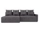 Угловой диван-кровать левый Bronks темно-серого цвета