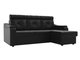Угловой диван-кровать Джастин черного цвета (экокожа)