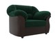 Кресло Карнелла зелено-коричневого цвета (ткань/экокожа)