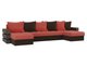 Угловой диван-кровать Венеция коричнево-кораллового цвета