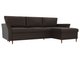 Угловой диван-кровать София темно-коричневого цвета (экокожа)