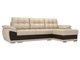 Угловой диван-кровать Нэстор бежево-коричнево цвета (экокожа)