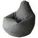 Кресло-мешок Груша 3XL в обивке из экокожи серого цвета 