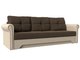 Прямой диван-кровать Европа коричнево-бежевого цвета (ткань/экокожа)