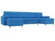 Угловой диван-кровать Белфаст темно-голубого цвета (тик-так) 