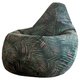 Кресло-мешок Груша 2XL Тропики черно-зеленого цвета