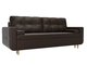Прямой диван-кровать Кэдмон коричневого цвета (экокожа)