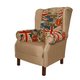 Кресло Жуи бордо бежевого цвета с британской символикой 