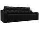 Прямой диван-кровать Итон черного цвета (экокожа)