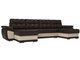 Угловой диван-кровать Нэстор коричневого цвета (экокожа)
