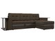 Угловой диван-кровать Атланта М коричнево-серого цвета