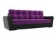 Прямой диван-кровать Амстердам фиолетово-черного цвета (ткань/экокожа)