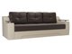 Прямой диван-кровать Сенатор коричнево-бежевого цвета (экокожа)