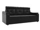 Прямой диван-кровать Джастин черного цвета (экокожа)