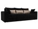 Прямой диван-кровать Мэдисон черно-бежевого цвета