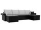 Угловой диван-кровать Милфорд бело-черного цвета (экокожа)