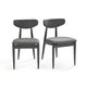 Комплект из двух винтажных стульев из ясеня Nochy темно-серого цвета