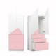 Шкаф Альпы розово-белого цвета с тремя ящиками