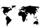 Деревянная карта мира Large черного цвета