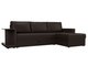 Угловой диван-кровать Атланта С коричневого цвета (экокожа)