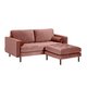 Прямой диван Bogart Pink velvet с пуфом