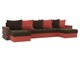 Угловой диван-кровать Венеция кораллово-коричневого цвета