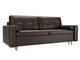 Прямой диван-кровать Белфаст темно-коричневого цвета (тик-так/экокожа)