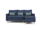 Угловой раскладной диван Ron правый синего цвета