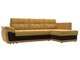 Угловой диван-кровать Нэстор прайм коричнево-желтого цвета