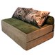 Бескаркасный диван-кровать Puzzle Bag Джангл XL зелено-бежевого цвета