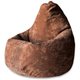 Кресло-мешок Груша в обивке из микровельвета коричневого цвета 