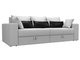 Прямой диван-кровать Мэдисон бело-черного цвета (экокожа)