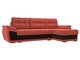 Угловой диван-кровать Нэстор коричнево-кораллового цвета