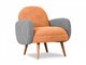 Кресло Bordo оранжевого цвета с коричневыми ножками 