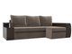 Угловой диван-кровать Майами коричневого цвета (ткань/экокожа)