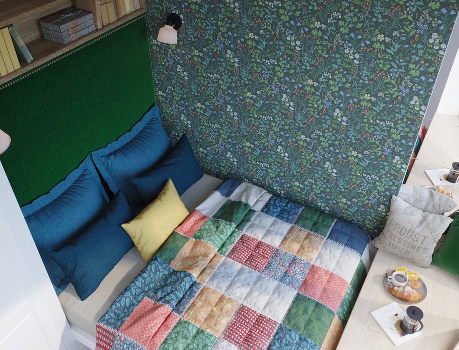 Фотография: Спальня в стиле Скандинавский, Квартира, Проект недели, Московская область, 1 комната, до 40 метров, Ира Носова – фото на INMYROOM