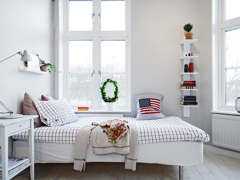 Фотография: Спальня в стиле Скандинавский, Малогабаритная квартира, Квартира, Дома и квартиры, Гетеборг – фото на INMYROOM