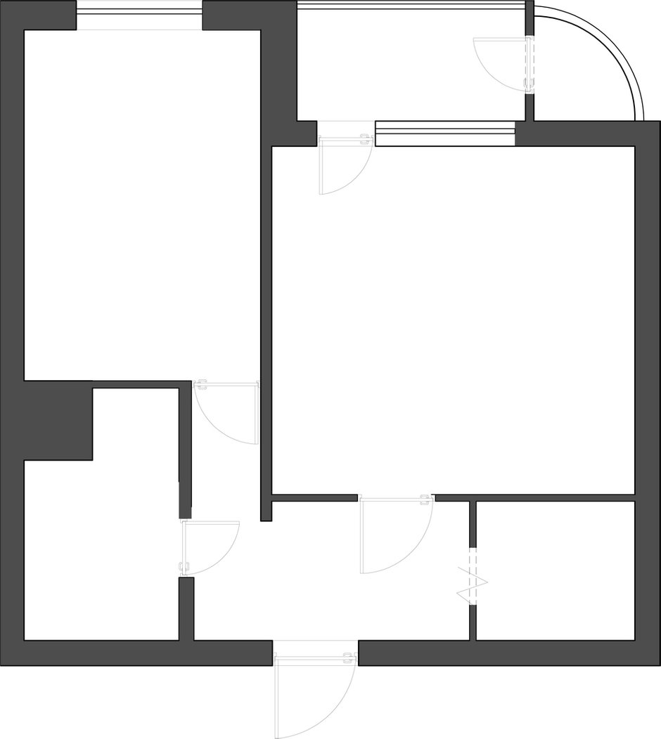 Фотография: Планировки в стиле , Квартира, Проект недели, Панельный дом, 2 комнаты, 40-60 метров, Анна Моджаро – фото на INMYROOM
