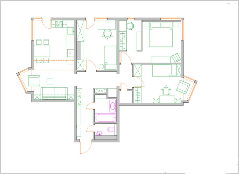 Фотография: Планировки в стиле , Квартира, Проект недели, Химки, Инна Величко, 3 комнаты, 60-90 метров – фото на INMYROOM