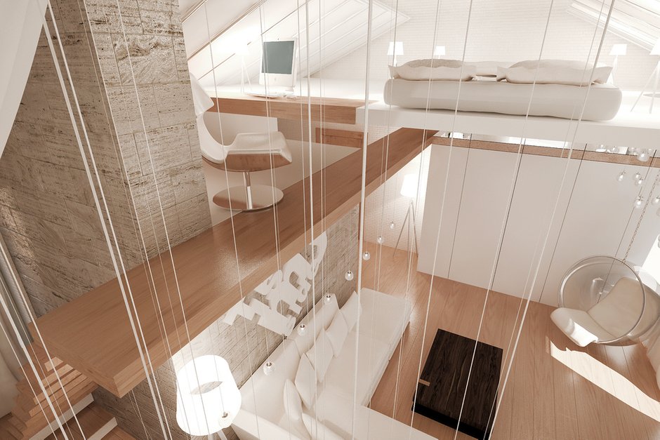 Фотография: Спальня в стиле Современный, Квартира, Дома и квартиры, Проект недели, Мансарда – фото на INMYROOM