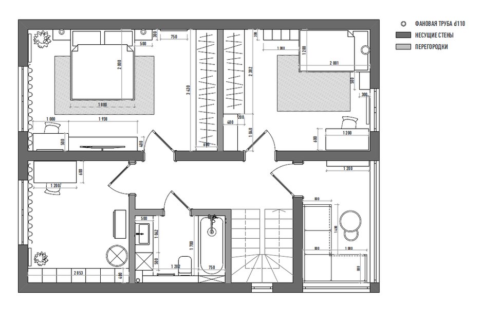 План с расстановкой мебели, 2 этаж