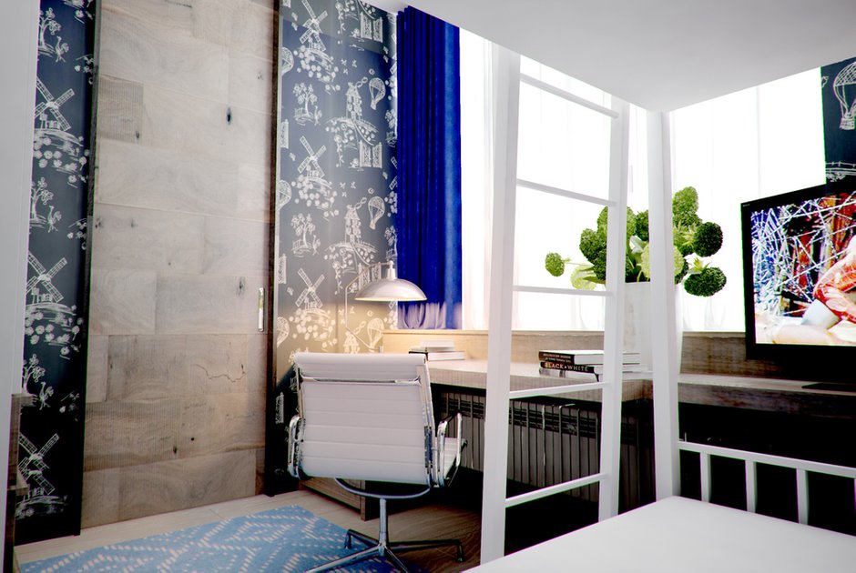 Фотография: Спальня в стиле Лофт, Современный, Малогабаритная квартира, Квартира, Дома и квартиры – фото на INMYROOM