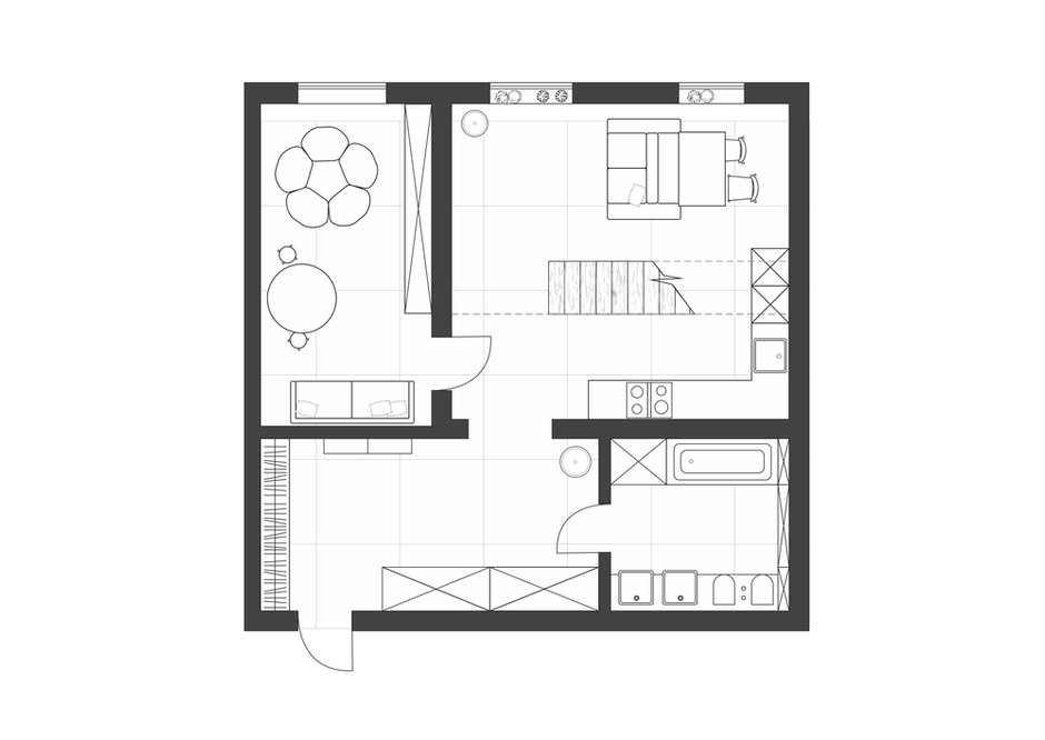 План расстановки мебели, 2 этаж
