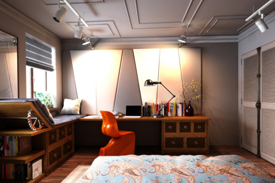 Фотография: Спальня в стиле Лофт, Квартира, Дома и квартиры – фото на INMYROOM