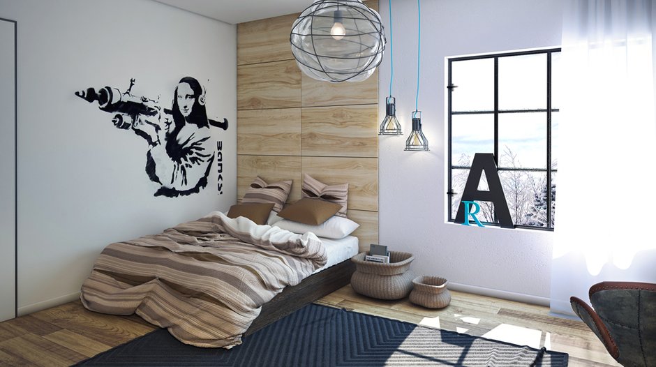 Фотография: Спальня в стиле Лофт, Квартира, Дома и квартиры, Проект недели – фото на INMYROOM