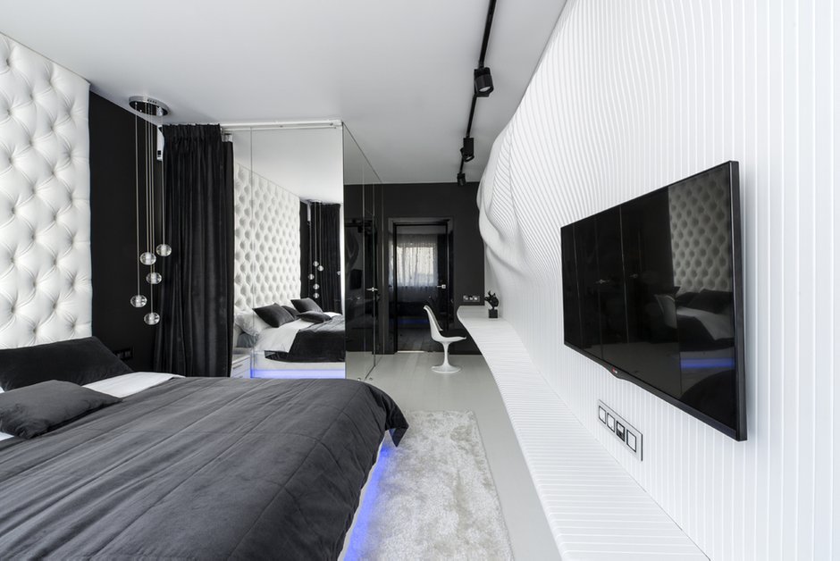 Фотография: Спальня в стиле Хай-тек, Интерьер комнат, Проект недели, Ар-деко – фото на INMYROOM